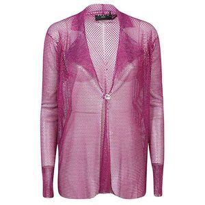 SANTA BRANDS Women's Open Front Metallic Mesh Shirt Jacket Women FUCHSIA Coats &